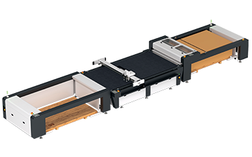 JWEI SC1625 Loading-Cutting-Unloading system, an advanced, fully automated cutting system engineered for high-volume flexible manufacturing