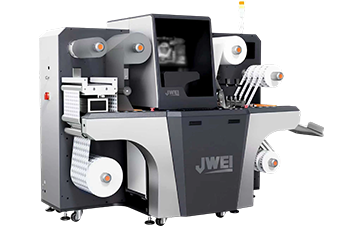 JWEI IL330, a high-speed digital label die cut machine engineered specifically for the wine, cosmetic, and industrial label markets.